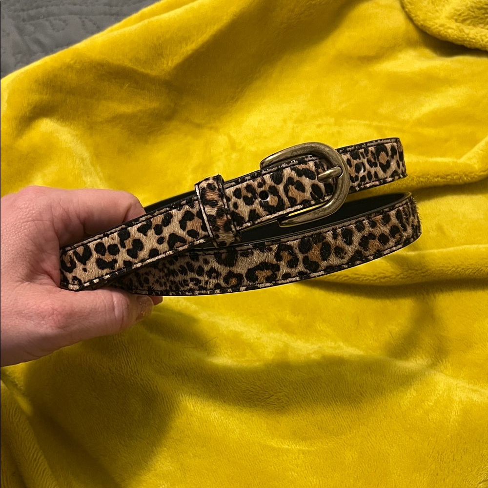 GAP Leopard Print calf hair belt